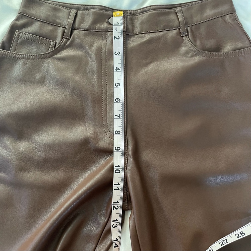 NEW Oak + Fort Faux Vegan Leather Pants Slim High Rise NWT - Picture 10 of 12